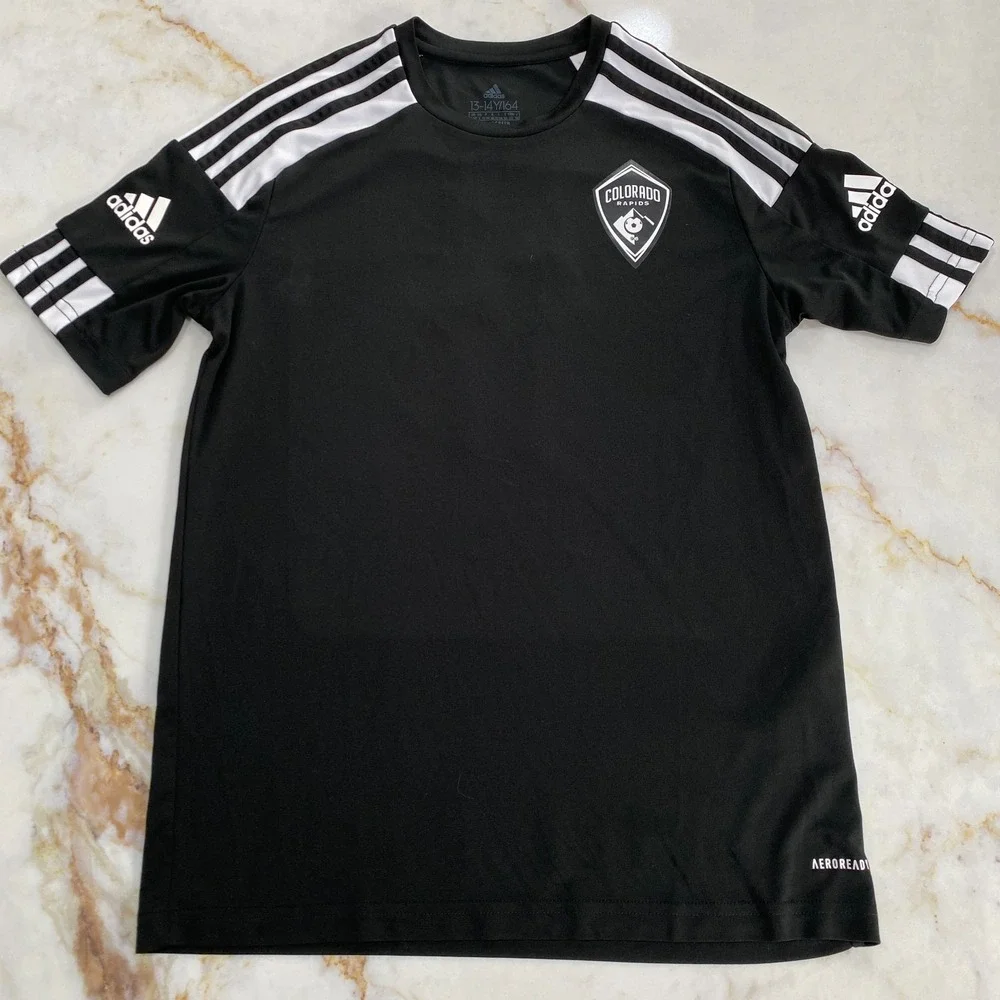Adidas MLS Colorado Rapids Youth‎ Large (13/14) Shirts - Lot of 2. Black/White